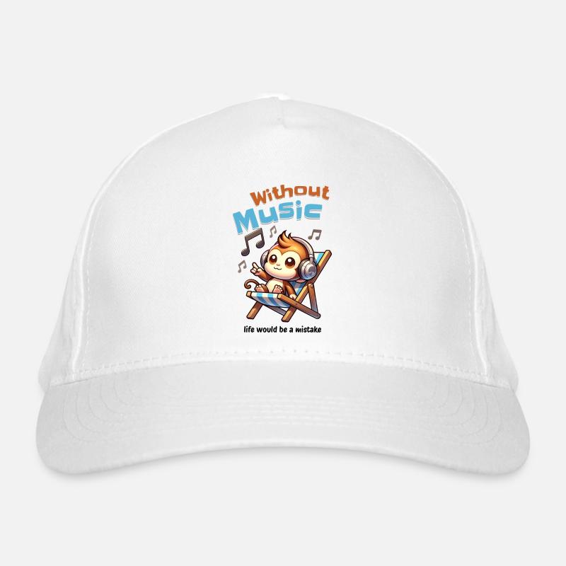 Without Music Monkey Organic Baseball Cap