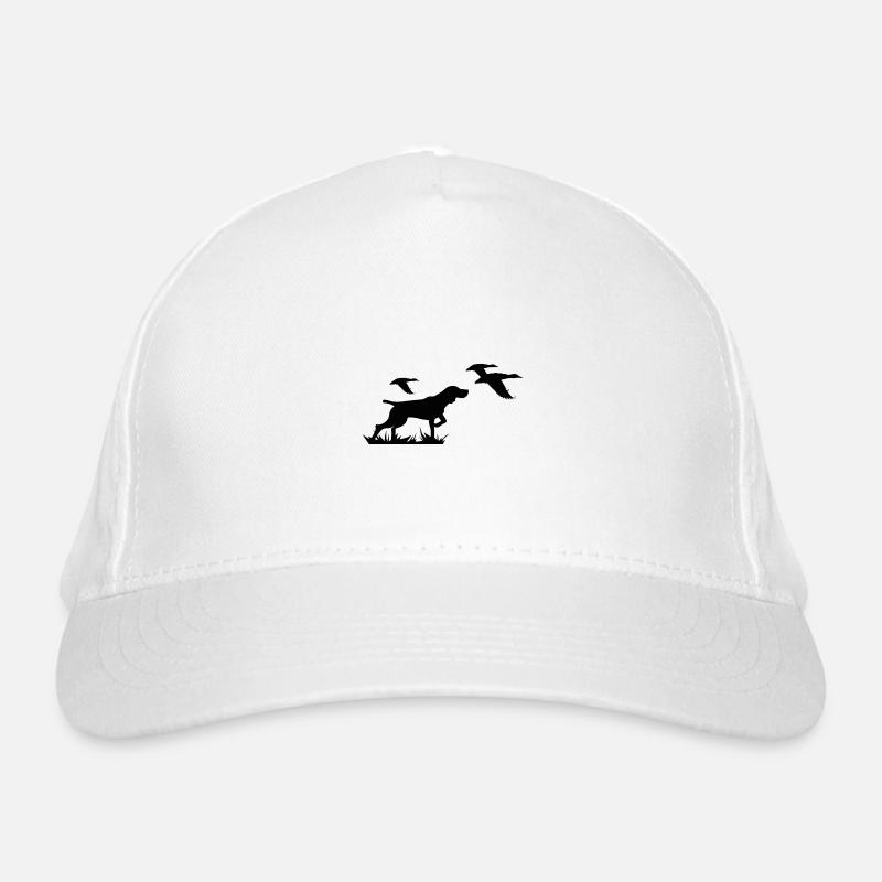 Jagdhund mit Enten Hundeliebhaber - Bio-Baseballkappe - Weiß
