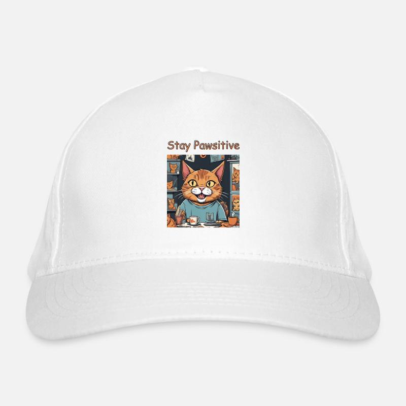 Stay Pawsitive Katzendesign Bio-Baseballkappe