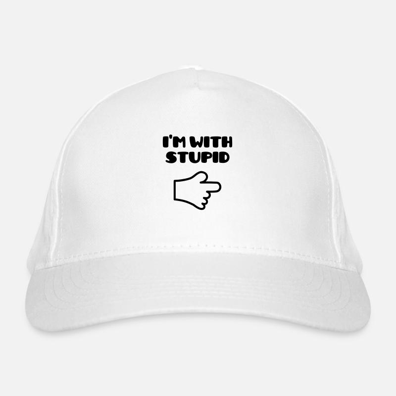 I'm with stupid :) (V) Organic Baseball Cap