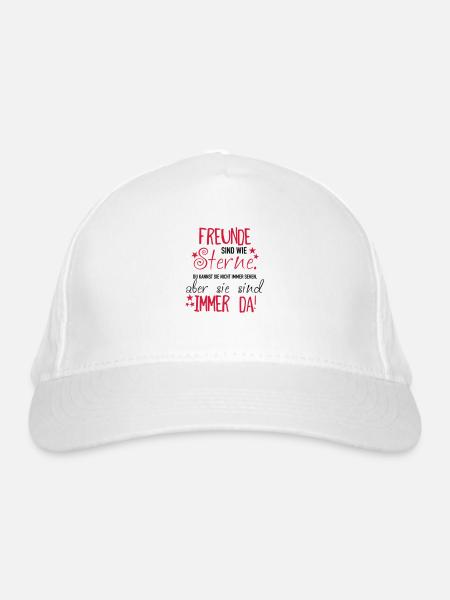 Freunde sind wie Sterne - Bio-Baseballkappe - Weiß - Vorne
