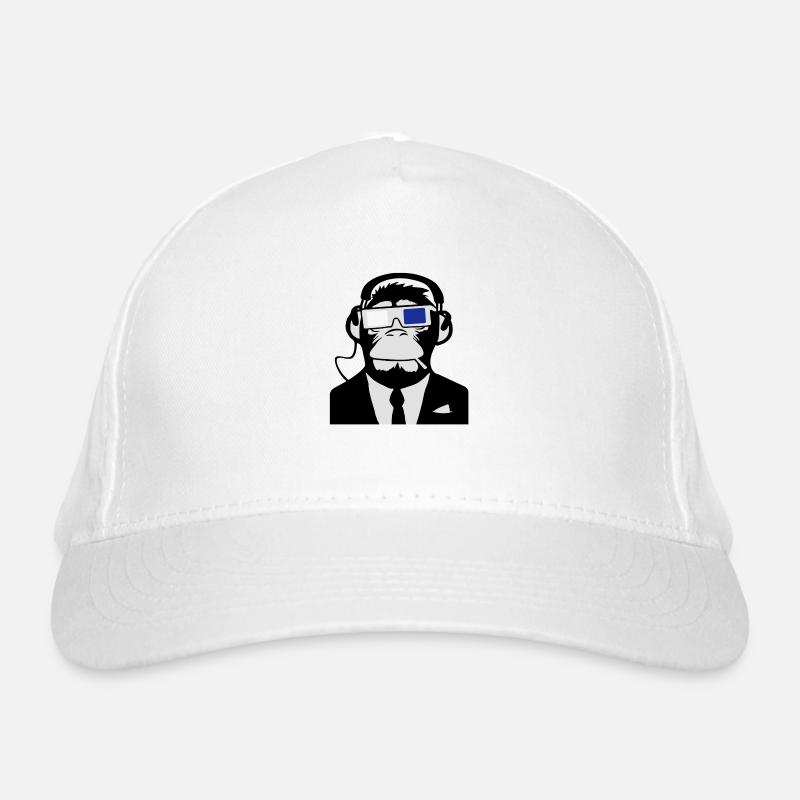 3D Ape Monkey Monkey Electroclub Headphones Organic Baseball Cap