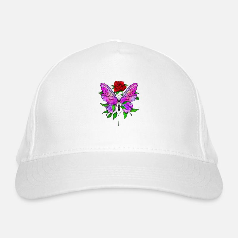 Butterfly and rose Organic Baseball Cap