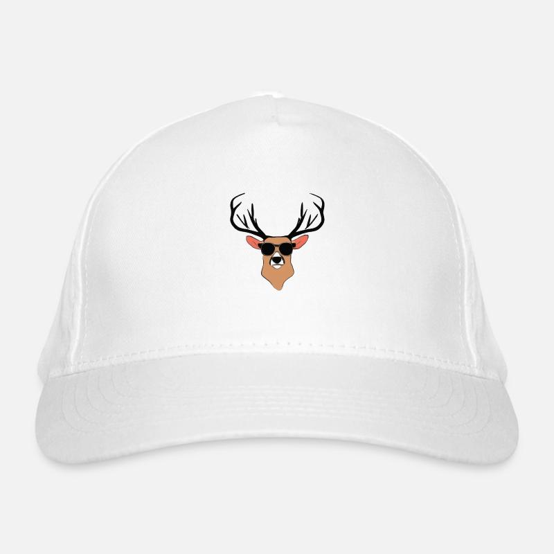 Hirsch mit Sonnenbrille Bio-Baseballkappe