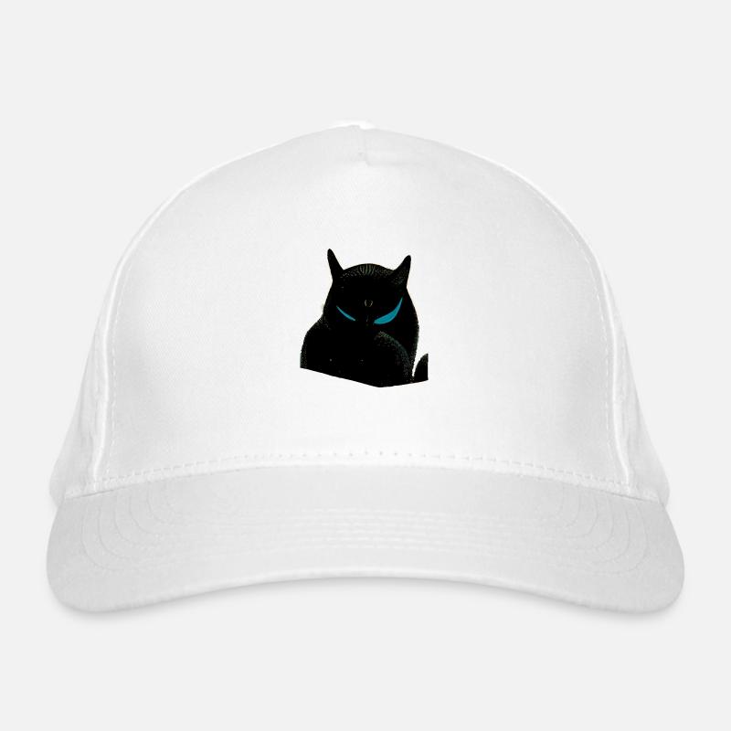 Black cat with blue eyes Organic Baseball Cap