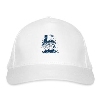 Chat et champignons - Casquette classique bio - blanc - Devant