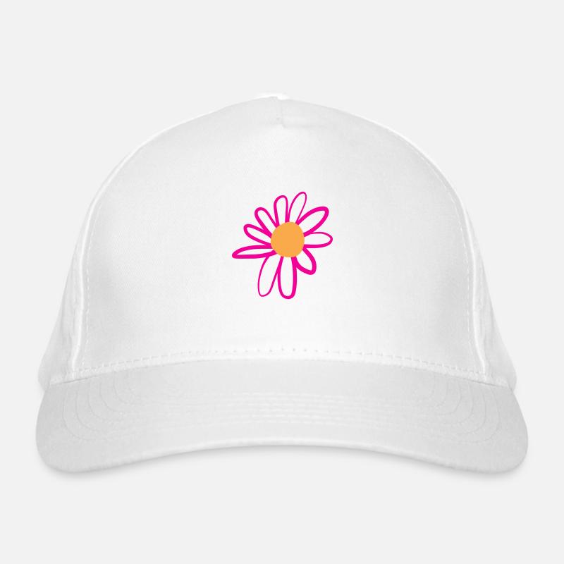 Pinke Blume Bio-Baseballkappe