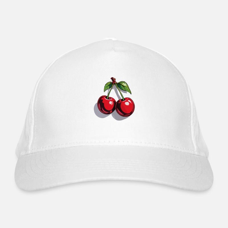 Rote Kirsche Cherries Kirschen Cherry Bio-Baseballkappe
