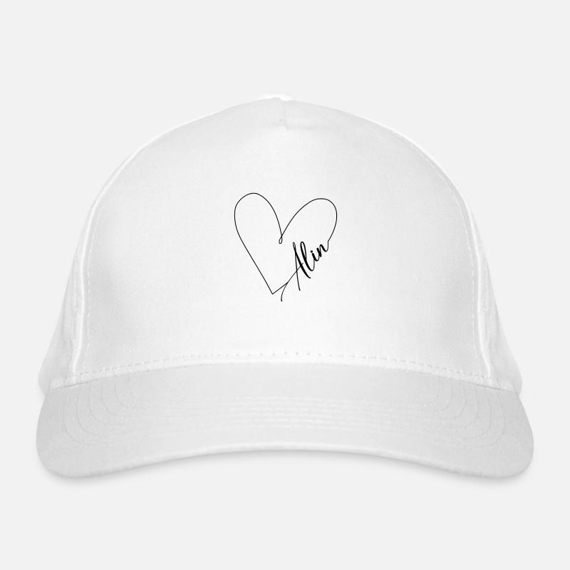 Alin Name Heart Line Organic Baseball Cap