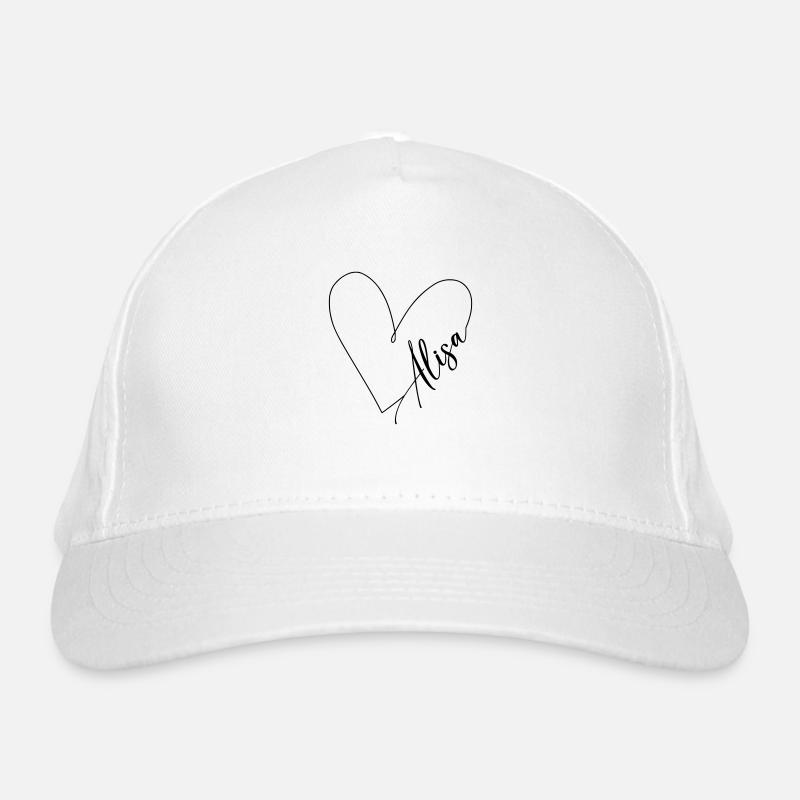 Alisa Name Heart Line Organic Baseball Cap