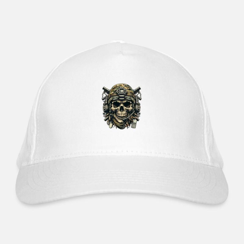 Battle-Hardened: Combat Skull Organic Baseball Cap