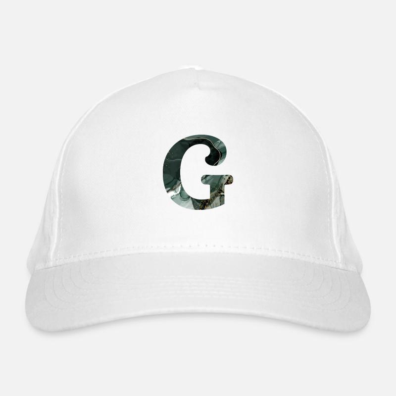Lettre g marbré vert Casquette classique bio