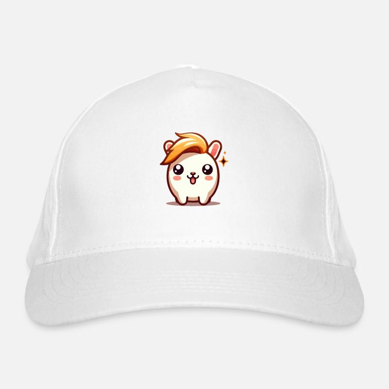 Cute hamster with hairstyle Organic Baseball Cap