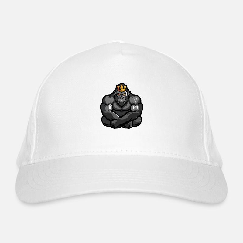 Couronne de dessin animé de gorille - Casquette classique bio - blanc