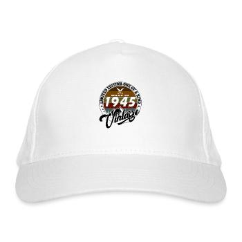 Elegant Vintage: 1945 Retro Gift 1945 2025 - Organic Baseball Cap - white - Front
