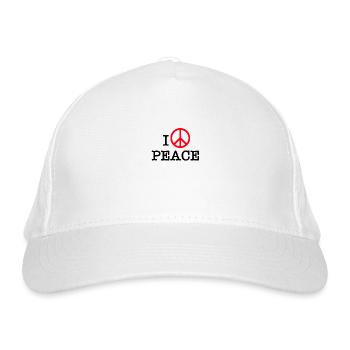I love peace - Organic Baseball Cap - white - Front