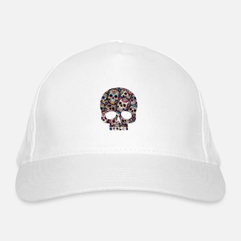 Motif de crâne décoratif coloré Casquette classique bio