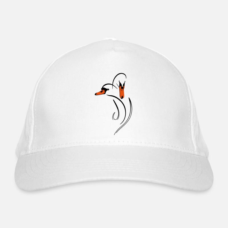Duo de cygnes amoureux - Casquette classique bio - blanc