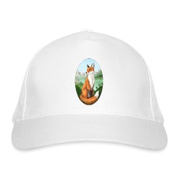 Fuchs in der Natur - Bio-Baseballkappe - Weiß - Vorne