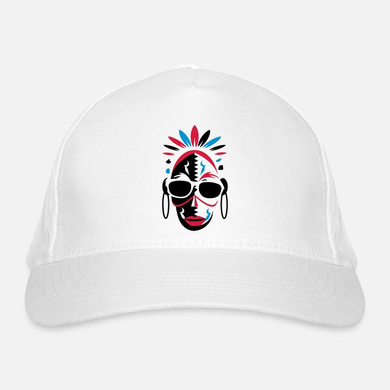 African mask with sunglasses Organic Baseball Cap