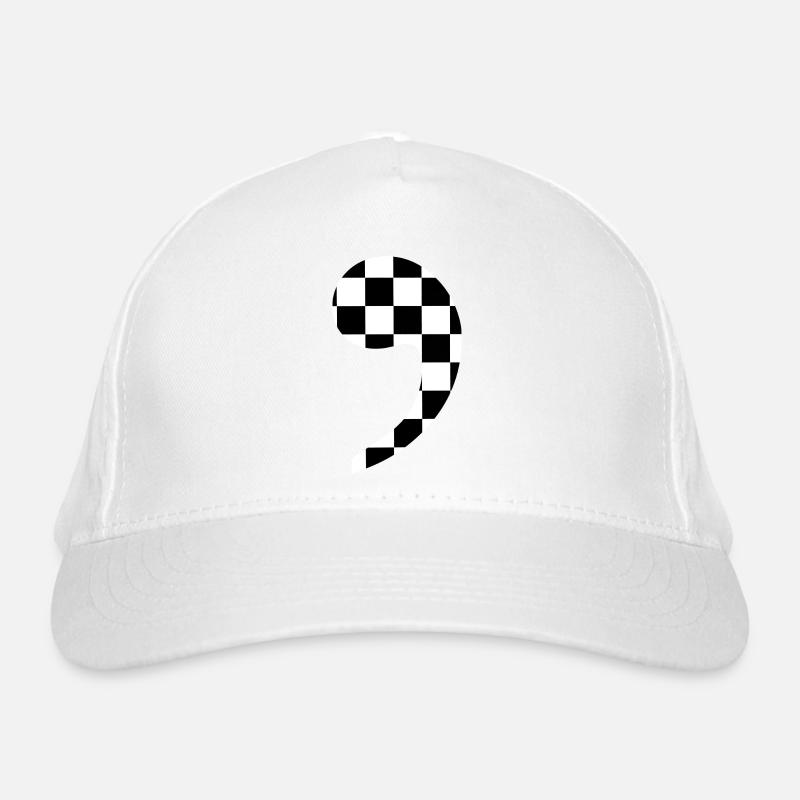 trendige karierte Komma-Geschenkidee Interpunktion Bio-Baseballkappe