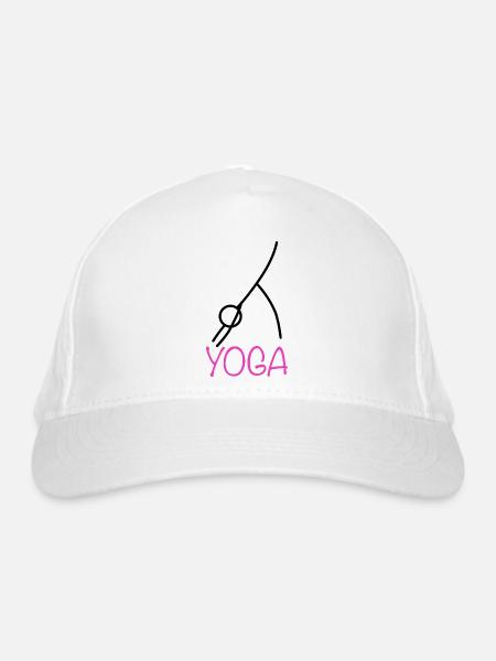 Yoga Stellung - Bio-Baseballkappe - Weiß