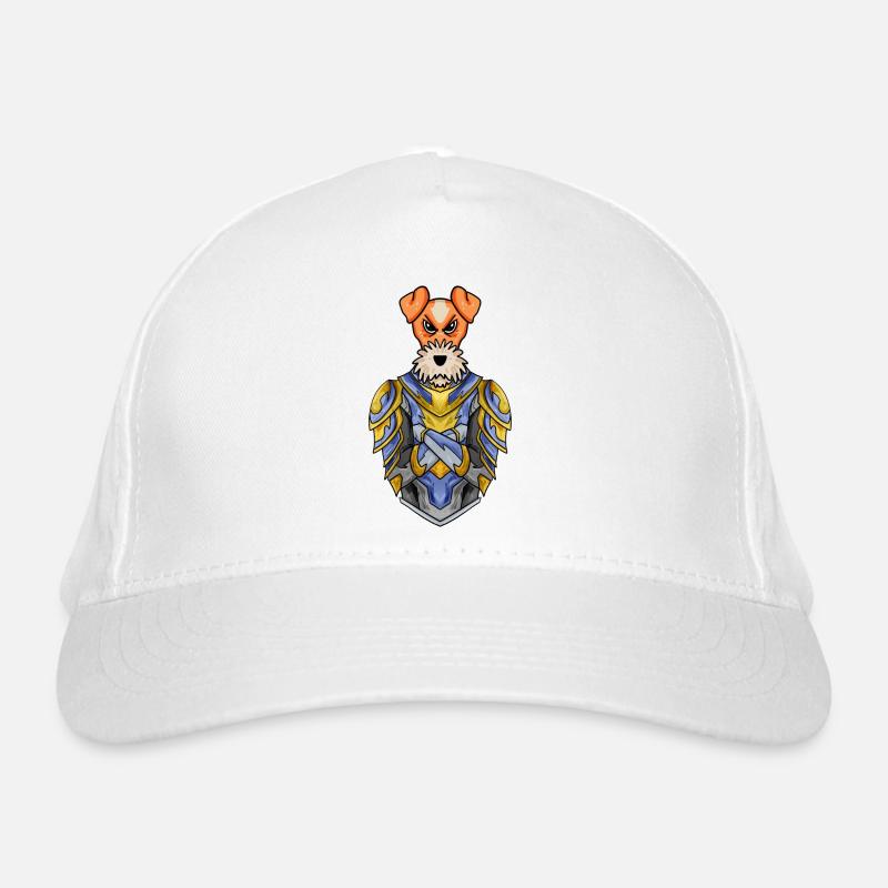 Knight Dog Dog Race Fox Terrier avec armure Casquette classique bio