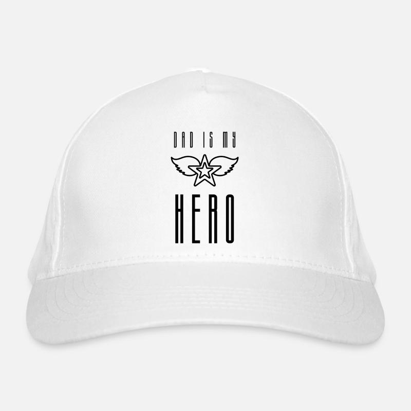 Dad is my Hero schwarz Bio-Baseballkappe
