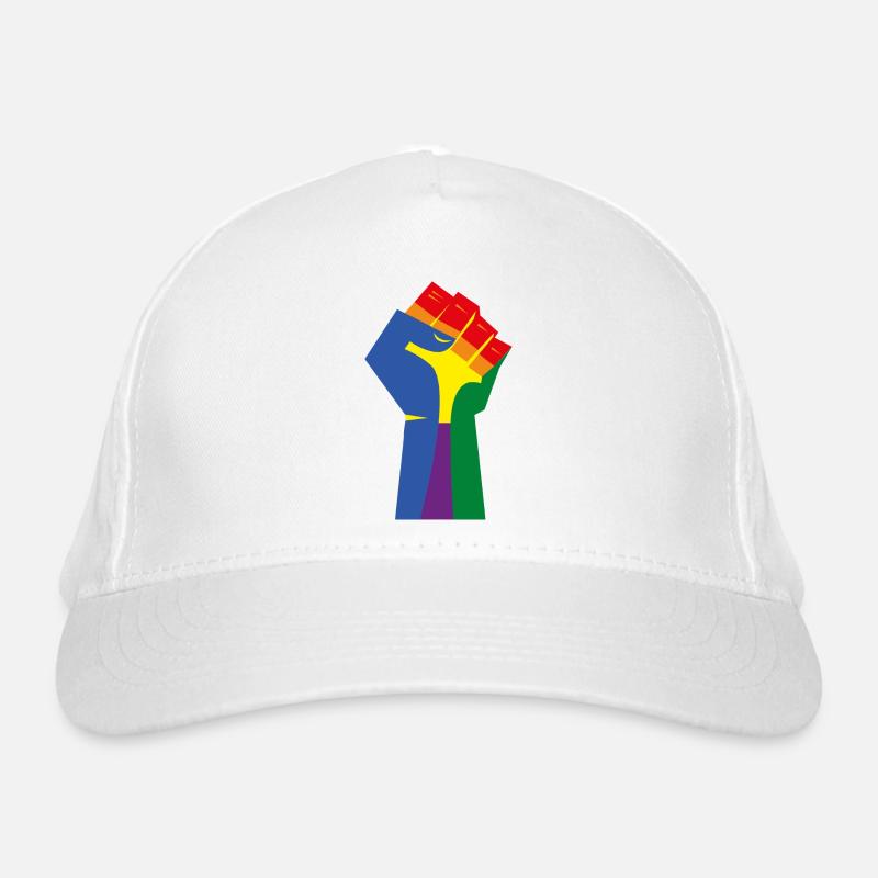 Die erhobene Faust (Regenbogenfarben) Bio-Baseballkappe