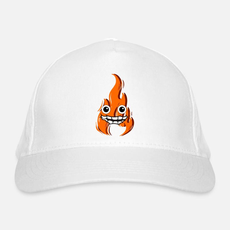 Fire with a face that is happy Organic Baseball Cap