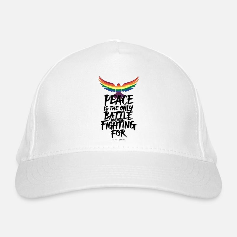 Fiery Rainbow Tongue Flight with Peace Message Organic Baseball Cap