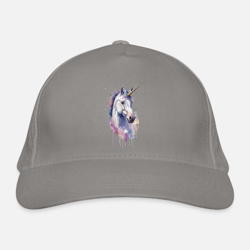 Ätherisches Einhorn - Aquarell Bio-Baseballkappe