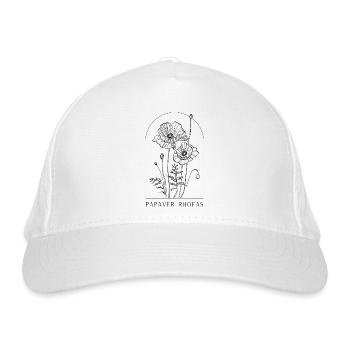 Botanical Flower Design – Minimalist Flower - Organic Baseball Cap - white - Front