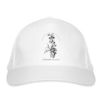 Botanisches Blumen Design, Minimalistische Pflanze - Bio-Baseballkappe - Weiß - Vorne