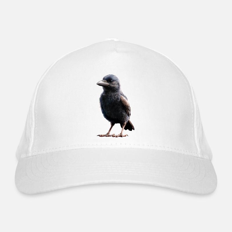 Rabe Krähe Vogel Rabenkrähe Dohle Schwarze Raben Bio-Baseballkappe