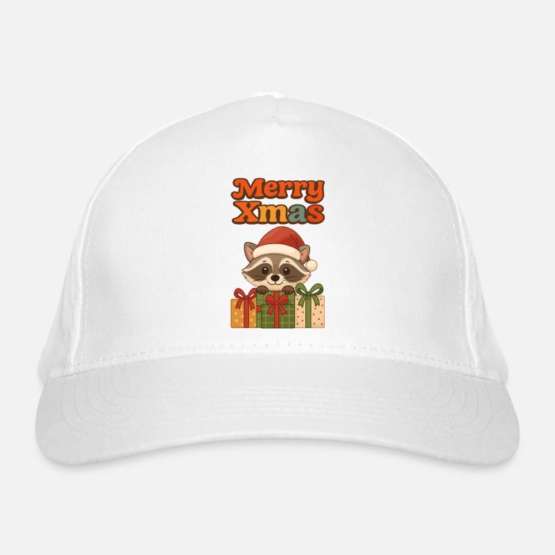 Raton laveur de Noël avec cadeaux Casquette classique bio