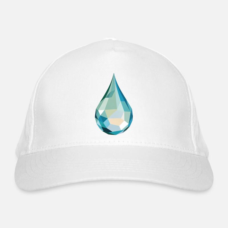 Water Drop - Cool Low Poly Logo Organic Baseball Cap
