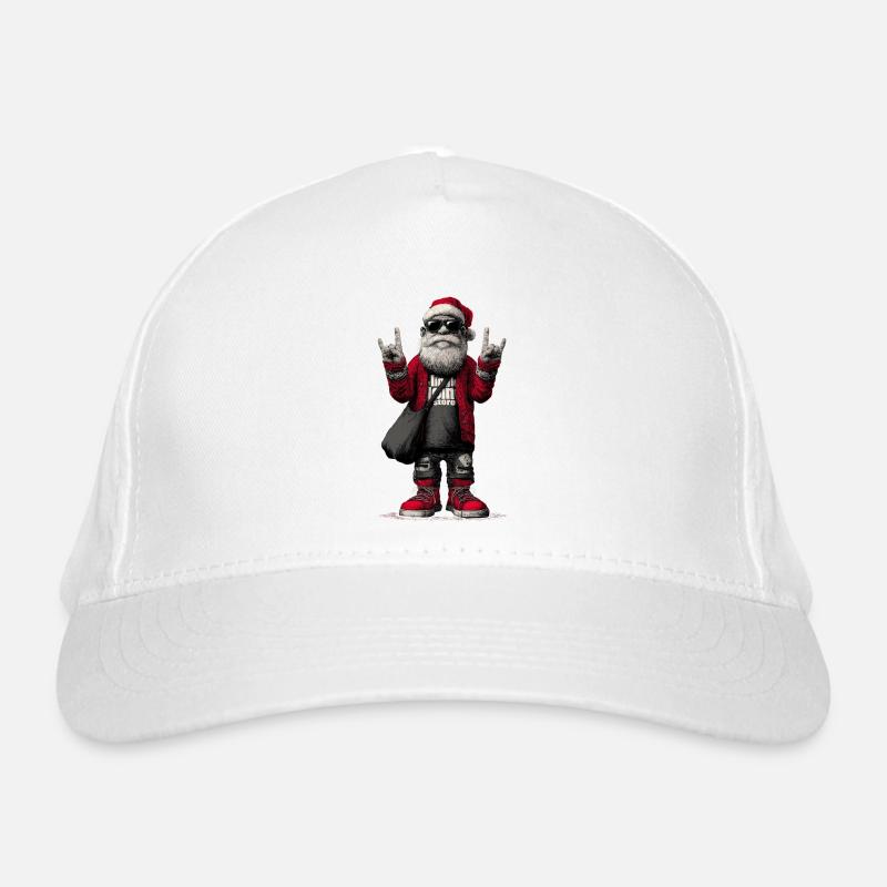 Père Noël à bascule avec des lunettes de soleil - Casquette classique bio - blanc