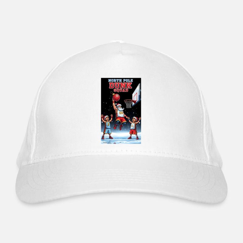 Santa Dunking Basketball North Pole Dunk Squad Organic Baseball Cap