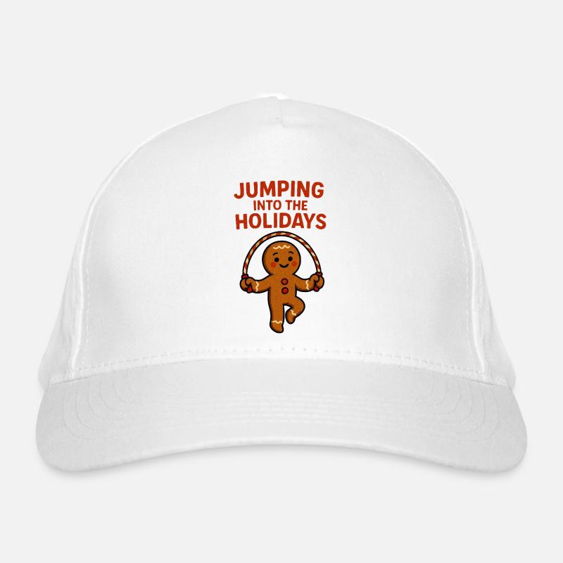 Gingerbread jumps into the holidays Organic Baseball Cap