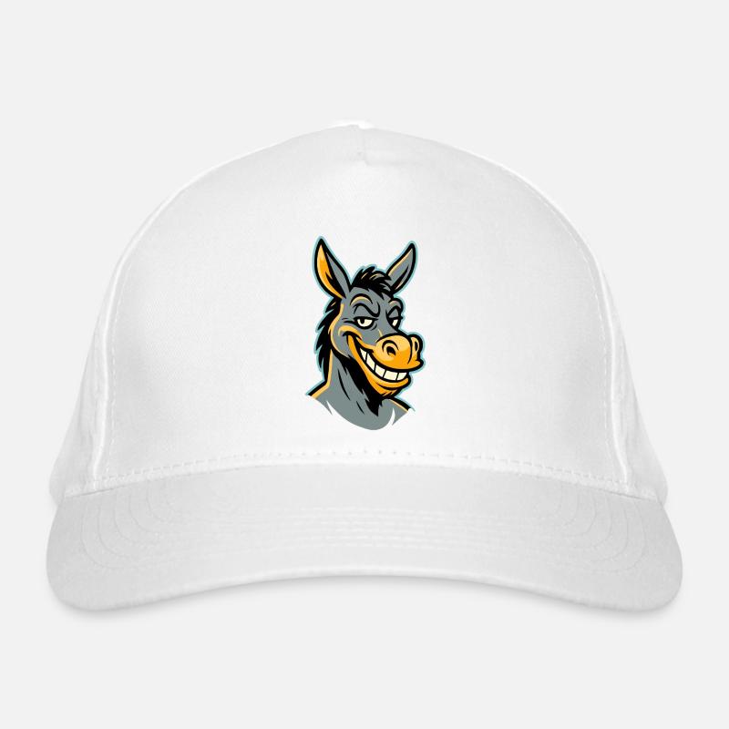 Cheeky grinning donkey Organic Baseball Cap