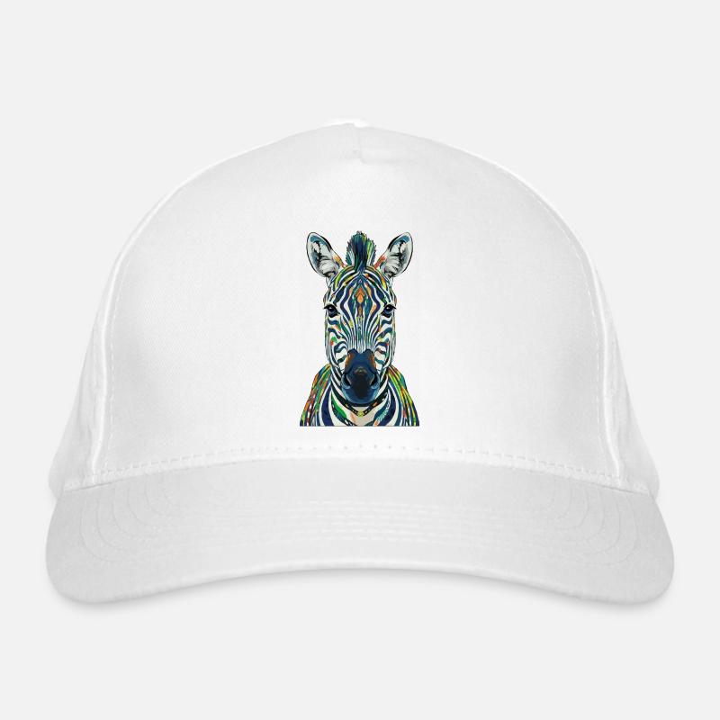 Colorful Zebra Organic Baseball Cap
