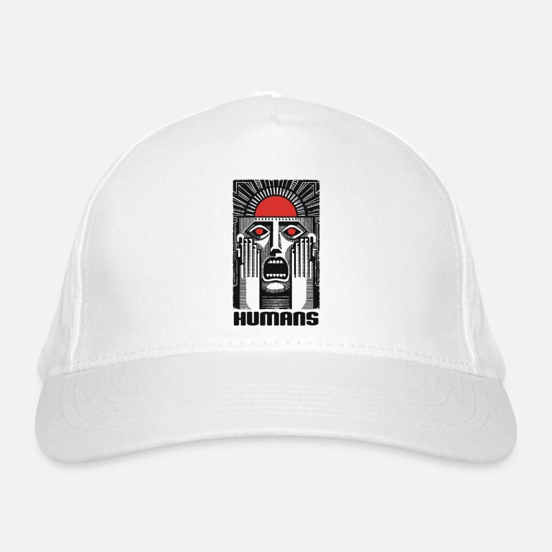 Sun Mask Human Face Organic Baseball Cap