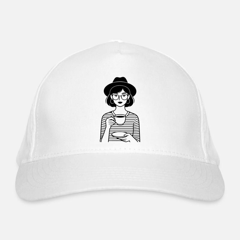 fille de la hanche au café Casquette classique bio