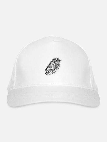 Vogel - Bio-Baseballkappe - Weiß