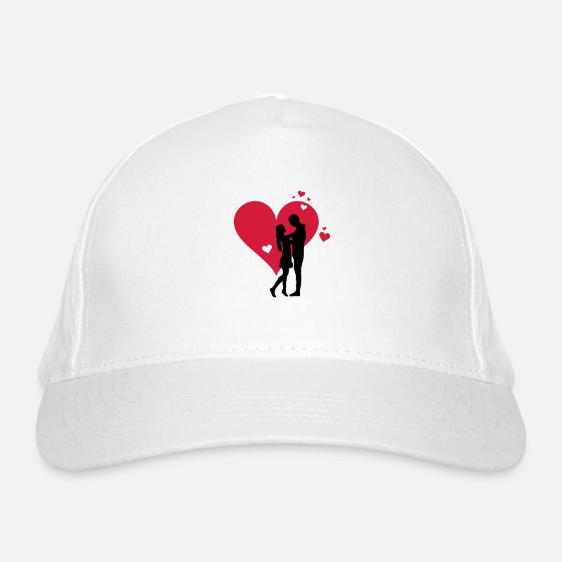 Liebe - Paar Herz Bio-Baseballkappe