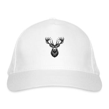 Hirsch - Bio-Baseballkappe - Weiß - Vorne