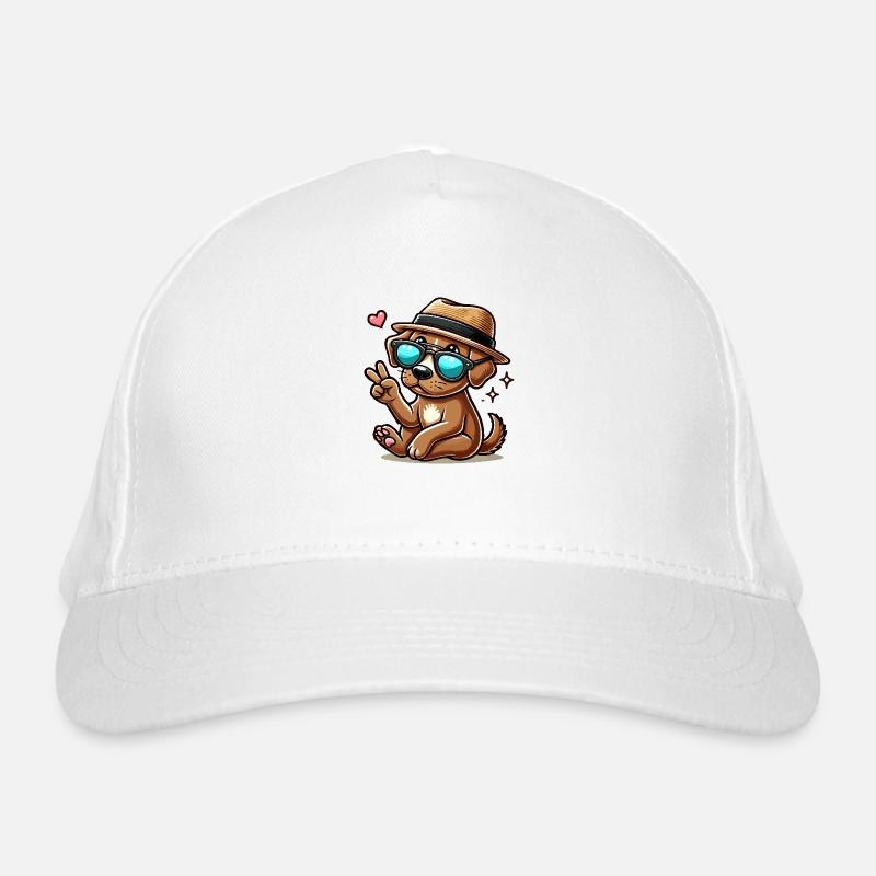 Hund mit Hut Bio-Baseballkappe