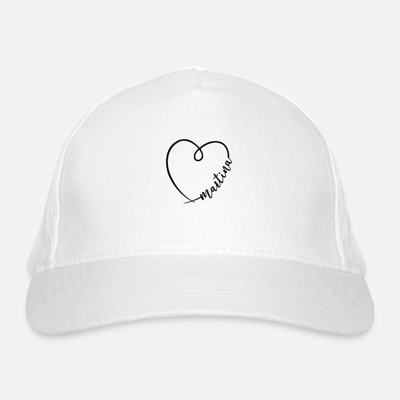 Martina Name First Name Heart Drawing Organic Baseball Cap