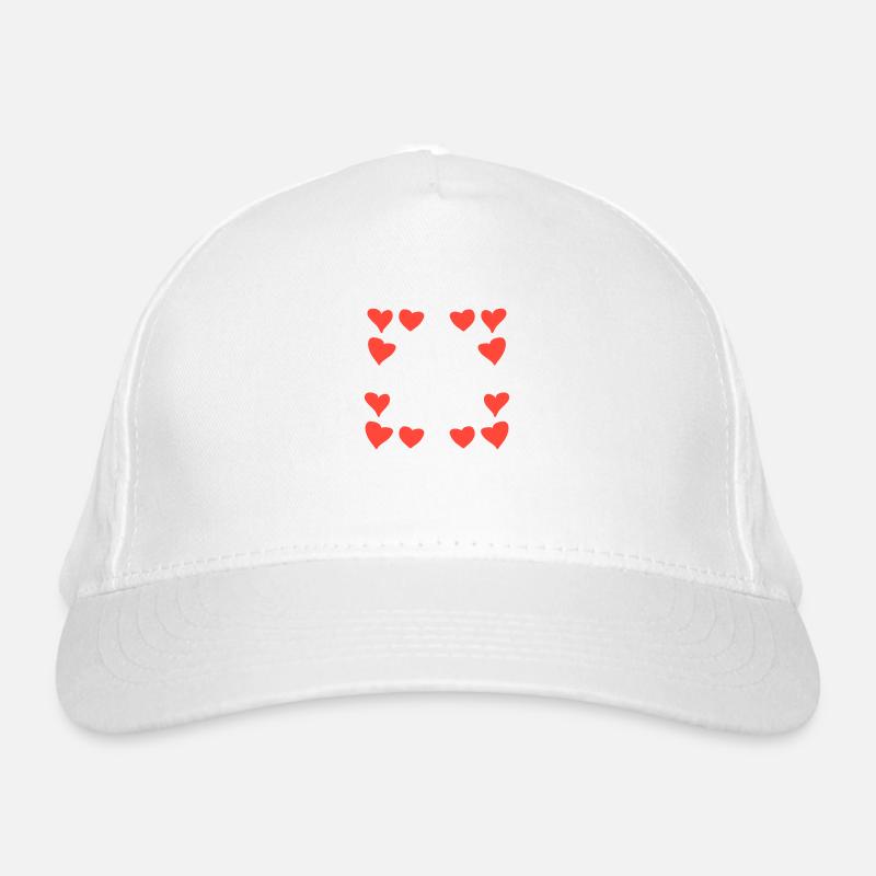 Hearts Pattern Frame Square Heart Red Organic Baseball Cap